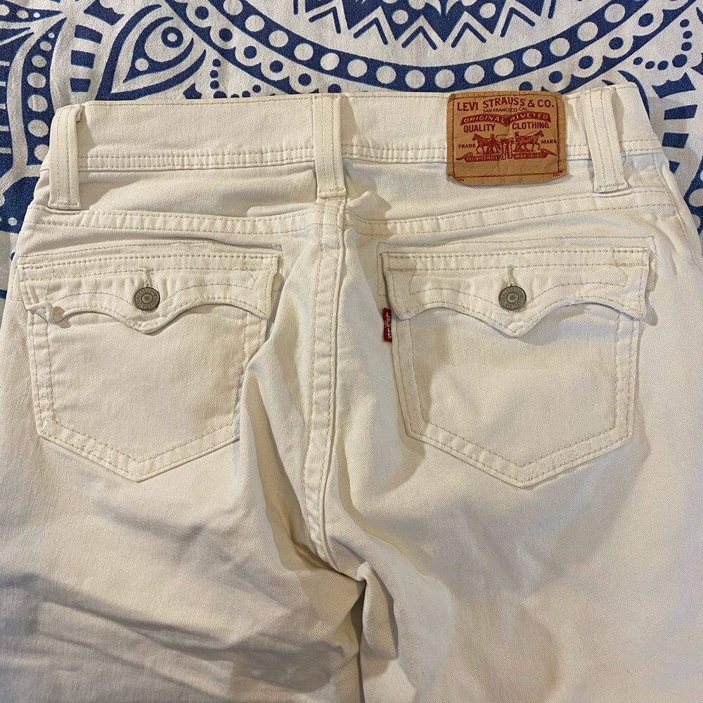 LEVI’S 542 WHITE WIDE LEG CAPRI SIZE 9/10 30 - Picture 10 of 16